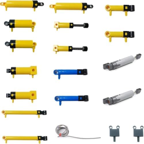 19Pcs 10-Kinds MOC Pneumatic Parts Bricks Set with Air Pump Push Rod Switch Piston Air Pipe, Building Blocks MOC-Spare-Parts Compatible with Lego Technic, Random Color of Air Pipe (19Pcs) by Unknown