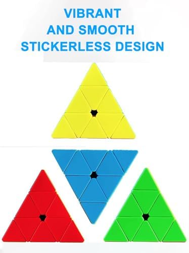 CFMOUR Pyramid Speed Cube, Stickerless Triangle 3x3 Magic, Kid Puzzle Toy ﻿ - Image 4
