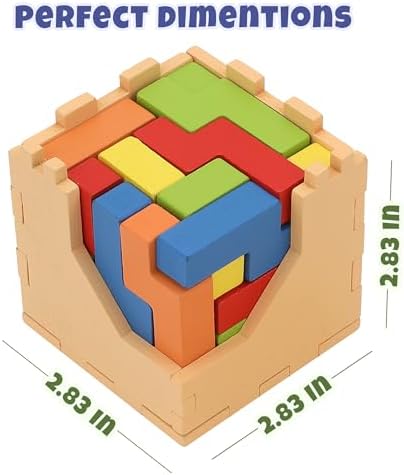 Sharp Brain Zone 3D Wooden Puzzle Cube (25N Style) | Colorful, Eco-Friendly Wooden Puzzle for Mental Stimulation, Focus, and Problem-Solving Fun | Challenging Brain Teaser for Adults and Kids - Image 5