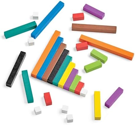 hand2mind Wooden Cuisenaire Rods Classroom Set, Teaching Fraction Bars, Montessori Math Manipulatives, Math Teacher Must Haves Elementary, Kindergarten Homeschool Supplies (15 Sets of 74) - Image 3