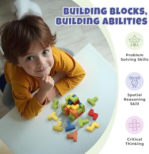 Sharp Brain Zone 3D Wooden Puzzle Cube (9Z 16T Style) | Colorful, Eco-Friendly Wooden Puzzle for Mental Stimulation, Focus, and Problem-Solving Fun | Challenging Brain Teaser for Adults and Kids - Image 3