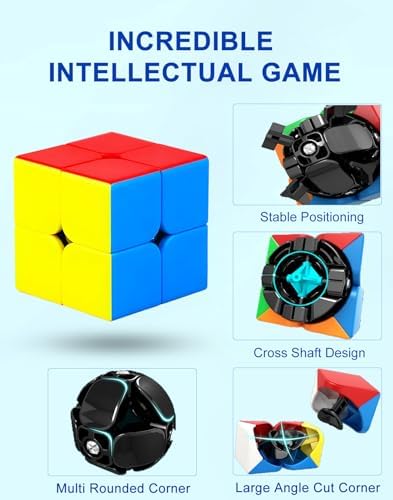 CFMOUR Speed Cube Set - Stickerless 2x2x2 3x3x3 Pyramid Cube Pack Bundle - Image 2