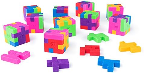 Super Z Outlet 12 Pack Colorful Puzzle Erasers Miniature Pencil Erasers Children Party Favors, Classroom Student Prize Packs, Brain Teasers (Cube) by SuperZOutlet