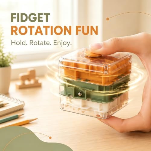 3 Layer 2 in 1 3D Rolling Ball Maze Cube, Kids Fidget Spinning Toys - Image 4