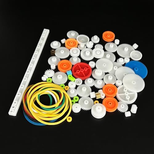 83PCS Small Gear Kit Plastic Gears Belt Pulley Single Gear Spindle Gear Small Motor Gears for DC Motor RC Car Robot Model Toy DIY Gear Replacement (83) - Image 5