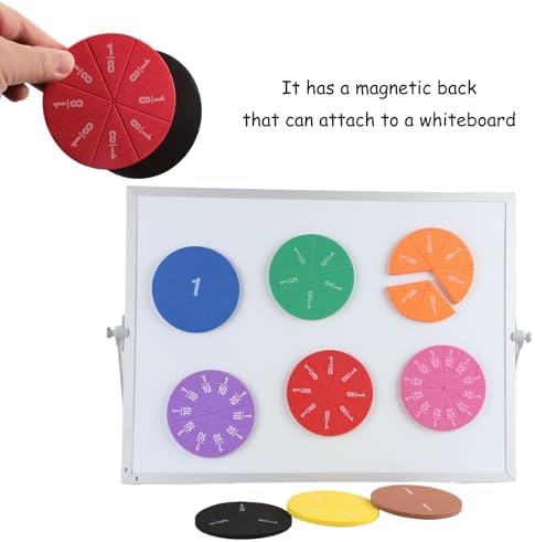 EHR Magnetic Fraction Circles Classroom Set, Fraction Math Manipulatives for Small Group Learning, Hands-On Elementary Math Teaching Tools, 6 Sets - Image 3