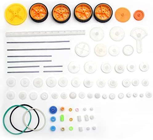 Fielect 78Pcs Plastic Gears Kit DC Motor Kit DIY Gear Assortment Accessories Set for Robot Various Axle Belt Bushings by Fielect