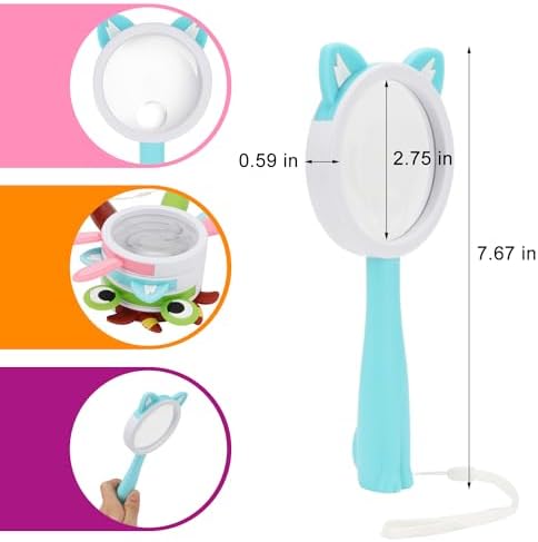10X Kids Magnifying Glass Handheld Magnifier for Child (Kitten Style 1Pcs) - Image 2