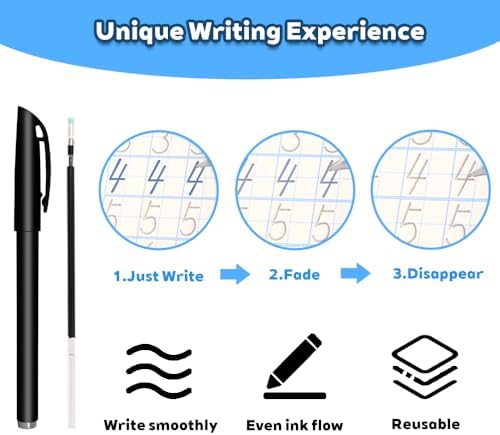 Magic Pens & Refills for Grooved Handwriting Workbooks,Disappearing Ink Pens for Handwriting Book,Magic Ink Pen for Grooved Handwriting Practice for Kids or Grooved Writing Books 3-5 - Image 2