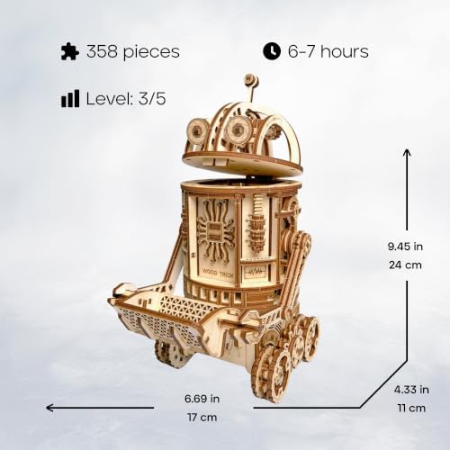 Wood Trick Space Junk Robot 3D Wooden Puzzles for Adults to Build - Image 3