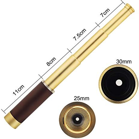 Pirate Spyglass Telescope, Caribbean Collapsible Spyglass 25x30 High Powered Zoomable Pirate Monocular Telescope Handheld Telescope Pirate Spyglass for Bird Watching Hunting Hiking Travelling - Image 3