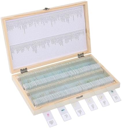 140-Pcs Microscope Slides with Specimens,Plant, Animal, Algae,etc,Educational Microscope Slides and Covers for Young Scientists,Perfect for Biology Class and Experiments by JECONE