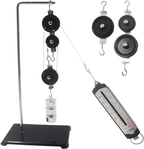 Physics Mechanics Experiment Kit - Single/Series Pulley, Block with Metal Bracket & Base Plate for Teaching by Unknown