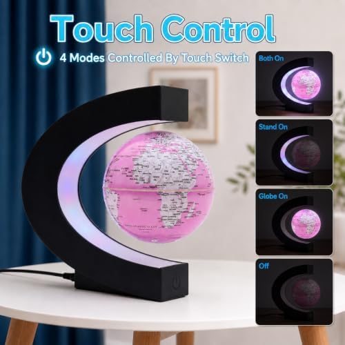 Magnetic Levitation Rotating World Globe with LED Light and Touch Control - Image 4