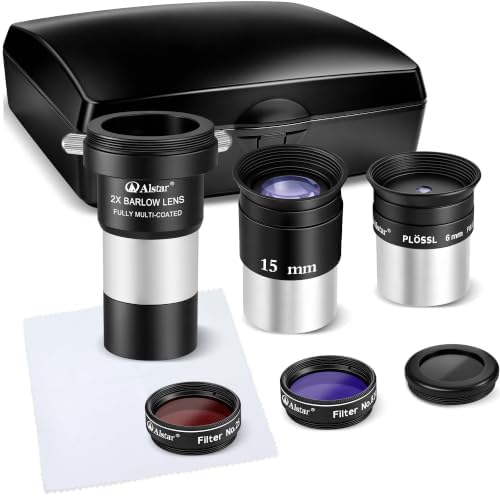 Alstar Telescope Accessory Kit 8-Piece, 1.25" Eyepiece Set & Filter Set by AlstarOptics