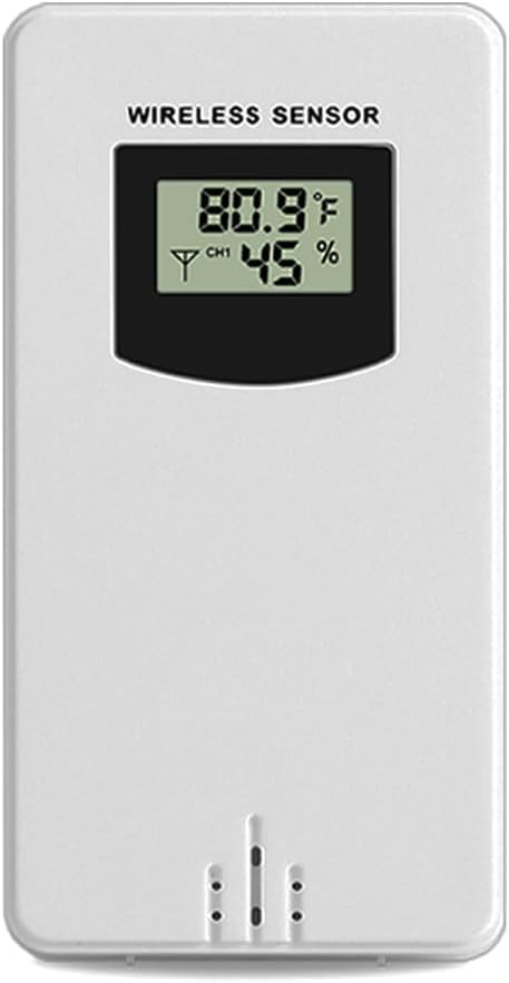Digital Indoor Outdoor Wireless Remote Sensor, Temperature and Humidity Meters, Sutible for Weather Station with Rain Gauge (3378R)