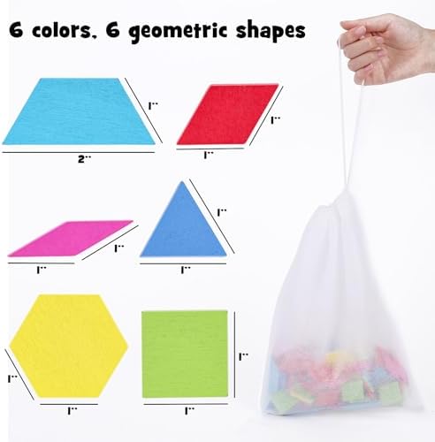3 otters Wooden Pattern Blocks Shapes for Kids, Geometric Tangram Puzzle with Activity Cards, 150 PCS Educational Toy (Pack of 2) - Image 6