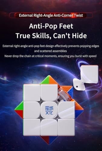 Moyu Weilong WRM V10 Magnetic Cube, Stickerless Adjustable Elasticity Magnetic Budget Cube, Professional Cube Smooth & Fast with Transparent Storage Box - Image 7