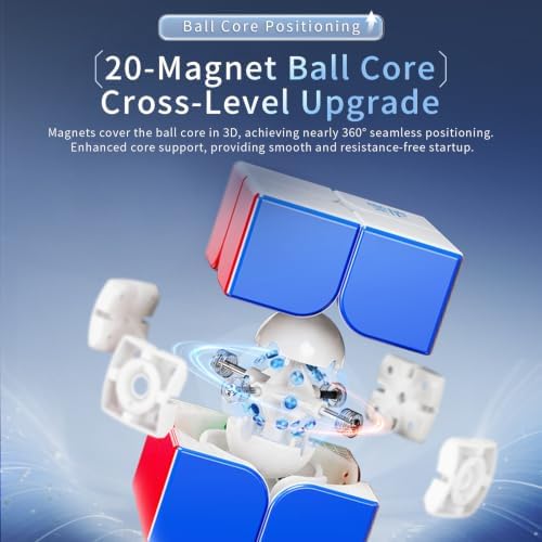 Moyu WeiPo v5 2x2 Magnetic Speed Puzzle Cube, Adjustable Elasticity with UV Coated Stickerless Shape, 20M Ball Core Moves Quickly and Smoothly, Brain Teasers for Kids & Puzzle Boxes Classic Game - Image 4