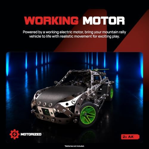MECCANO Masters 10-in-1 Mountain Rally Construction Set - STEAM Building Toys for Kids, Motorized Model Car Kits with 390 Parts & Real Tools, Birthday Gifts and Learning Toys for Ages 9+ - Image 4
