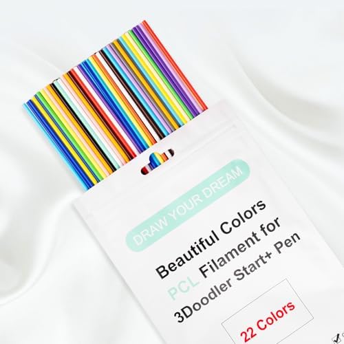 22 Colors 3D Doodler Pen Refills Only Fit for 3Doodler Start+ 3D Pen Low Printing Temperature PCL Filament 3Doodler Start Refills Packs Each Color 15.2 cm x 5 pcs Total 110 pcs by Kretrum