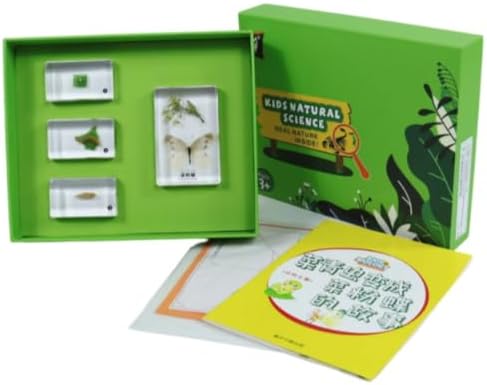 kowaku Children Learning Biology Kit with Resin Sample Blocks Tray Box Cards and Study Sheets Organized Display Suitable for Classroom Homeschool Self, Array, Cabbage Worm to Cabbage White Butterfly by kowaku