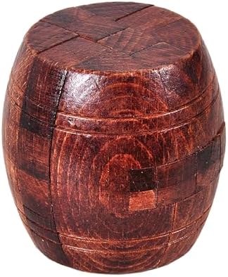 Handmade Powder Keg Wooden Puzzles Interlocking 3D Brain Teaser Puzzles Hidden Passage Mechanical Puzzle Magic Toy IQ Games 3D Puzzles for Kids and Adults (Rosewood) by Unknown