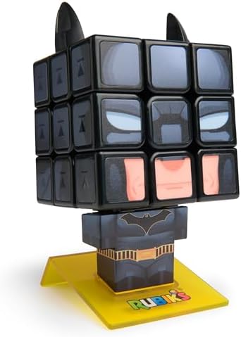 Rubik’s Cube, Batman Cuber, DC Comics Collectible Fidget Toy & Desk Decor, Classic Color-Matching Puzzle, Problem-Solving Brain Teaser for Fans of Batman Toys, for Ages 8 & Up by Rubiks