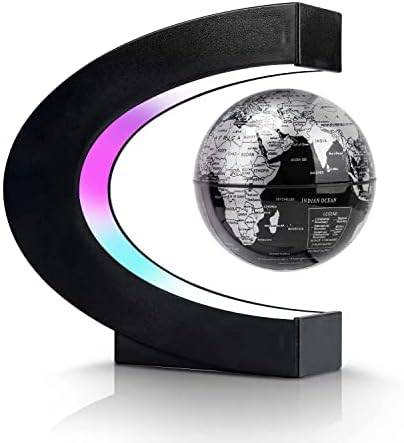 Flagest Magnetic Levitation Floating Globe, C Frame Levitating Globe with LED Lights, Cool Gadgets for Men Boys and Girls, Cool Tech Gifts for Office Bookshelf Home Desk Decor by Flagest