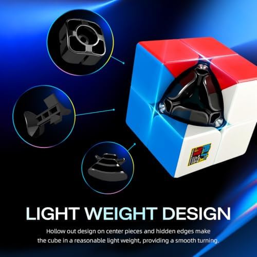 Moyu Meilong 2x2 Speed Puzzle Cube, Adjustable Elasticity with Stickerless Shape Moves Quickly and Smoothly, Brain Teasers for Kids & Puzzle Boxes Classic Game（Non-Magnetic - Image 2