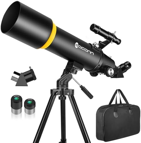 Telescope for Adults, 90mm Aperture 600mm Refractor Telescope for Kids and Beginners, Telescopes for Adults Astronomy with Handbag and Phone Adapter by EACONN