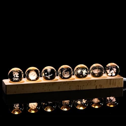 Qianwei 3D Crystal Ball Lovers Crystal Lamp with Led Base - Best Valentines I Love You Gifts for Boyfriend Girlfriend Wife Husband - Rose Couples Cupid Wedding Gifts for Couple Lovers by QianweiCrystal