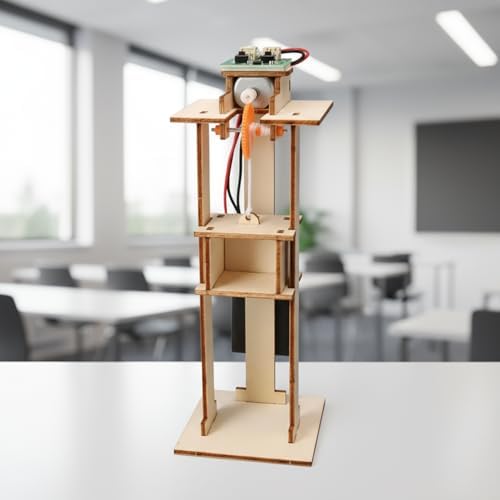 DIY Electric Elevator Lift Model Science Experiment Kit, Wooden Building Toy for Hand Eye Coordination & Creativity Teaching Aids - Image 6