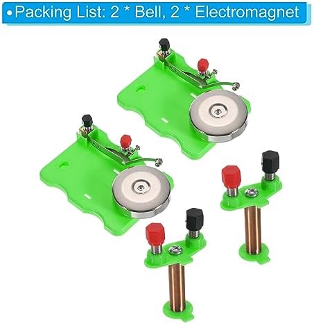 PATIKIL Physical Experiment Set, 2 Set Electric Bell Magnetism Experiment Kits Electromagnet Labs Induction for Educational Learning Teaching, Green - Image 3