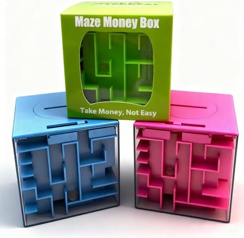 3-Pack Money Maze Puzzle Box - Fun Educational Brain Teaser for Kids Adults by Trekbest