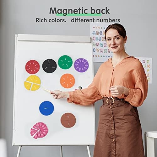 Magnetic Fraction Tiles Circles 51 pcs Fraction Bars Set - Image 3