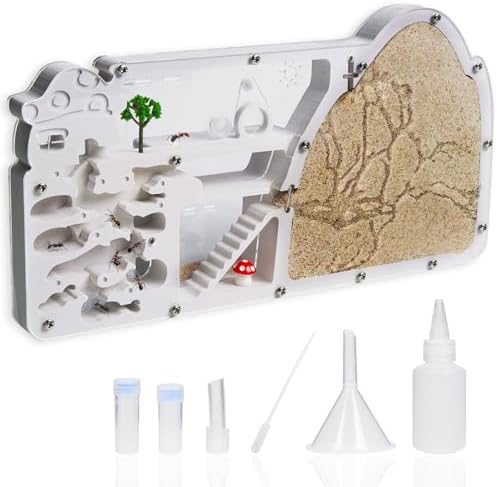 Ant Farm Castle - Large Viewing Area - Care for Live Ants - Ant Colony Observation Kits with Sand Habitat - Educational Science Gifts for Boys, Girls - Ant Farms for Kids, Adults, Student (Yellow) by Unknown