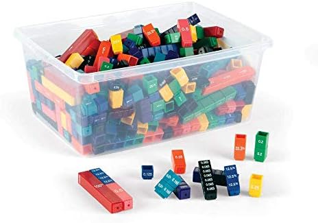 hand2mind Rainbow Fraction Tower Equivalency Cubes, Set of 15 by hand2mind