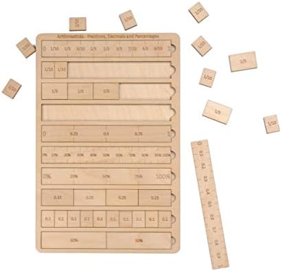 EKOPLAY’s Arithmasticks Fractions Decimals & Percentages Wooden Puzzles for Kids, 36 Piece School Kids, Learning Educational Toys Gifts for Children. Mathematical Puzzle Sets, Age 5+ Years - Image 3