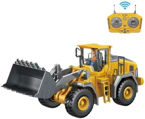 Remote Control Loader, 9-Channel Loader Toy with Metal Shovel, 2.4Ghz Remote Control Engineering Vehicle, Ideal Gift for Boys Aged 6-11 by ADTHLIER