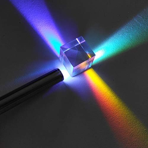 RGB Prism, Glass 6sides Bright Optical Glass Prism Cube Colorful Combiner Splitter for Physics and Decoration, 30mm - Image 4