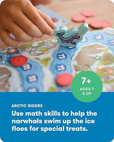 SimplyFun Arctic Riders - Educational & Fun Math Games for Kids - Practice Upper Level Addition & Subtraction Skills for Kids 7 & Up - 2 to 4 Players - Image 2