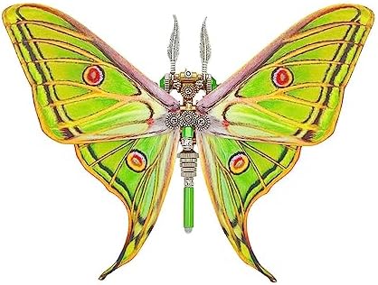3D Metal Puzzle Steampunk Butterfly Model, DI YAssembly Mechanical Metal Graellsia Isabellae Moth Model DIY Kits Gifts for Teens and Adults (150PCS+) - Image 2