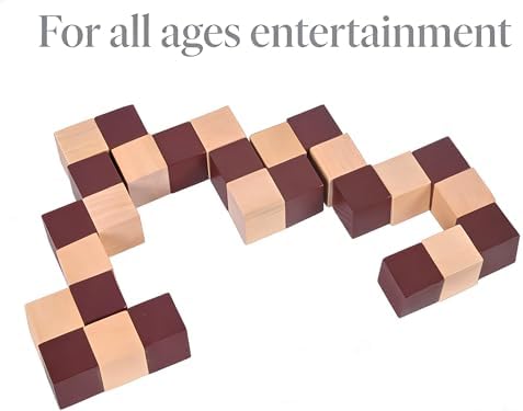 MAGIKON Brain Teaser Cube Puzzle Toy, Square Snake Cube Wooden - Image 5