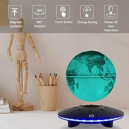 Levitating Globe, Magnetic Levitation Globe World Map Floating Ball Lamp Office Decor with LED light Base,Home Room and Office Desk Decor,Birthday Gifts - Image 2