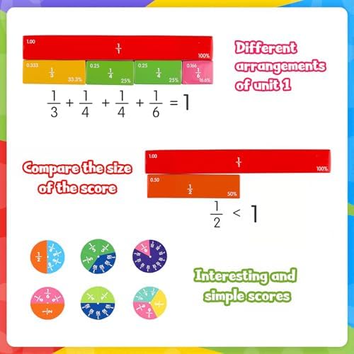 Magnetic Fraction Book Tiles Circles Manipulatives Toy for Kids - Image 6