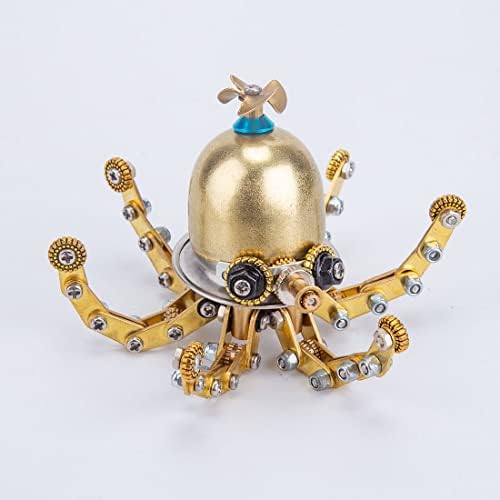 3D Steampunk Puzzle, Metal Octopus Jigsaw Puzzle Model DIY Assembly Building Kits Crafts Brain Teaser, Art Craft Home Deco Gifts for Teens Adult (100+PCS) - Image 4