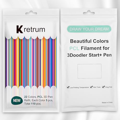 22 Colors 3D Doodler Pen Refills Only Fit for 3Doodler Start+ 3D Pen Low Printing Temperature PCL Filament 3Doodler Start Refills Packs Each Color 15.2 cm x 5 pcs Total 110 pcs - Image 4
