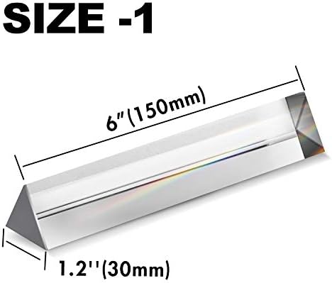 2 Pack 6-inch Crystal Optical Glass Triangular Prism - Image 2