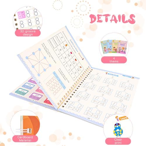 Magic Grooved Reusable Writing Books, Tracing Workbook for Kids Ages 3‑5 - Image 3